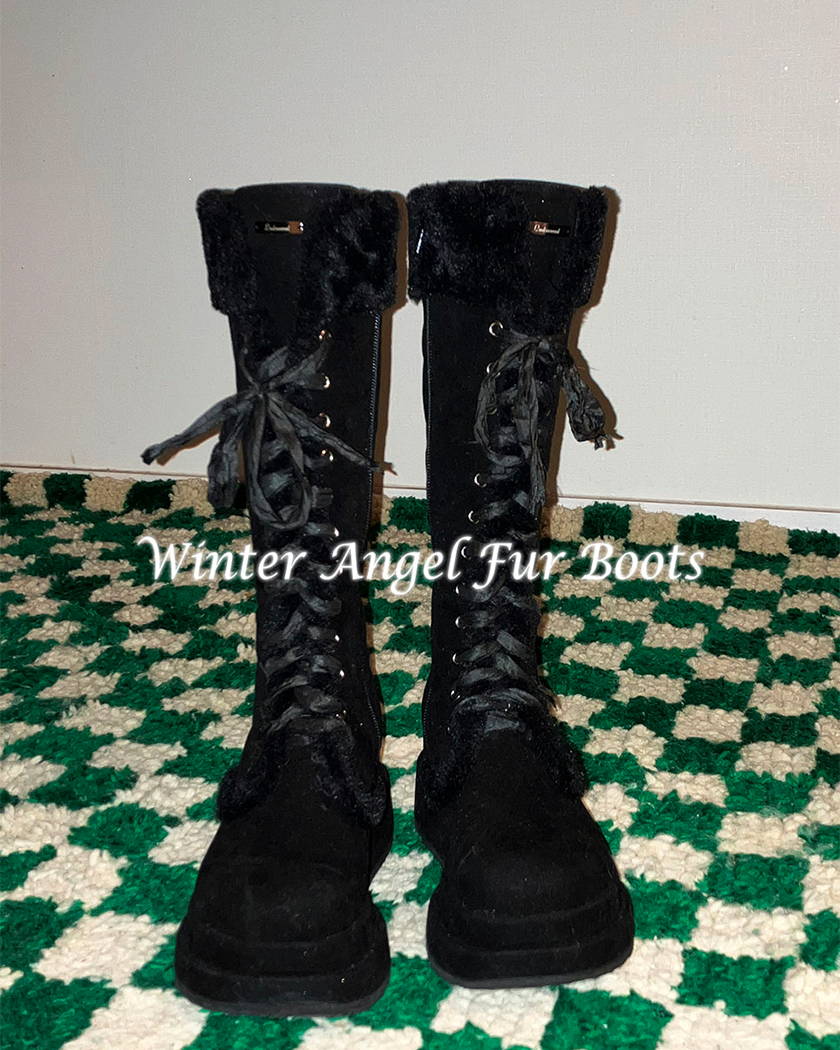 [MADE] Winter Angel Fur Boots (Dark Black)